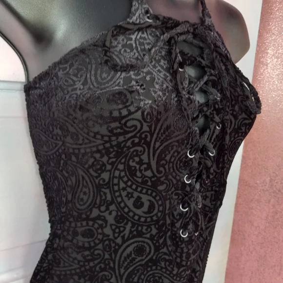 Killstar velvet bodysuit! 2 sizes, nwt in bags! Victorian Gothic super soft top! - Picture 3 of 13
